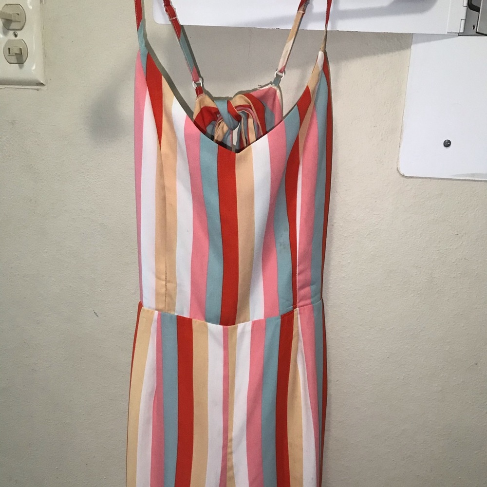 summer colorful striped long jumpsuit